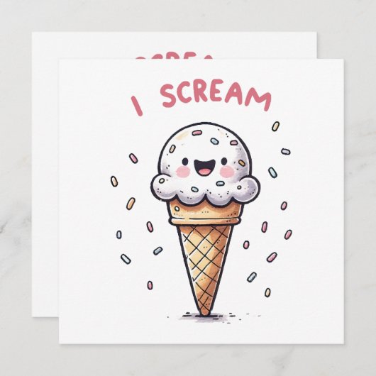 I Scream Ice Cream Cone met Sprinkles (Voorkant / Achterkant)