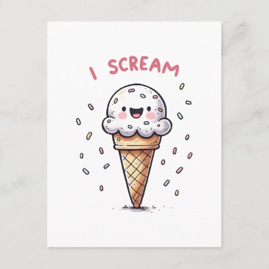 I Scream Ice Cream Cone met Sprinkles Informatiekaartje (Achterkant)