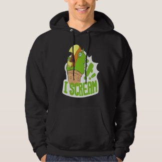 I Scream Ice Cream Parrot Screaming for Cockatiels Hoodie