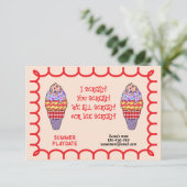 I Scream Playdate Invitation Kaart (Staand voorkant)