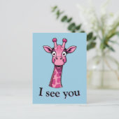 I See You beroemd gemaakt door Giraffe Style Feestdagenkaart (Staand voorkant)
