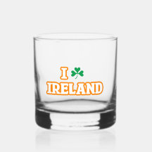 "I [SHAMROCK] IRELAND" Rocks Glass