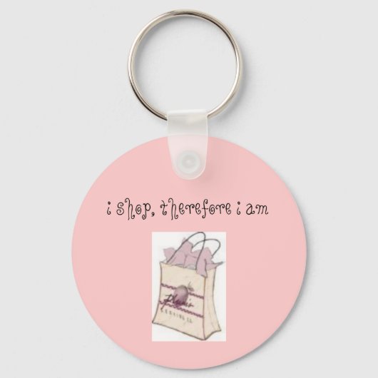 " i shop , dus ik ben " sleutelhanger (Voorkant)