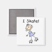 I Skate Stick Figures Magnet (Recto/Verso)