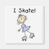 I Skate Stick Figures Magnet (Devant)