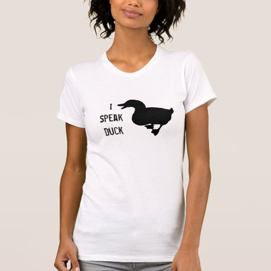 'I Speak Duck' Pekin Duck Silhouette T-Shirt (Voorkant)