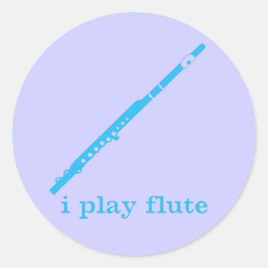 I Speel Flute Ronde Sticker (Voorkant)