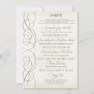 I Spy Heart Typographic Photo Reception Game Kaart