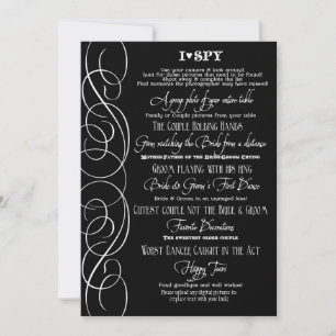 I Spy Heart Typographic Photo Reception Game Kaart