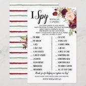 I Spy Marsala Flowers Weddenschappen Reception Gam (Voorkant / Achterkant)