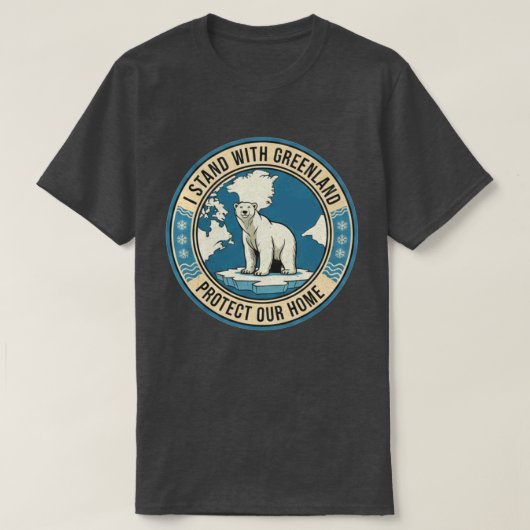 I Stand With Greenland Polar Bear T-shirt (Design voorkant)