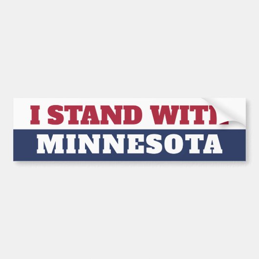 I Stand With Minnesota  Bumpersticker (Voorkant)