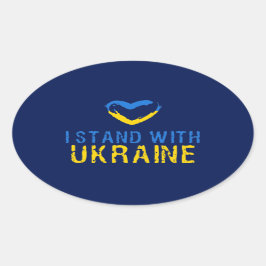 I Stand With Oekraïne Ovale Sticker