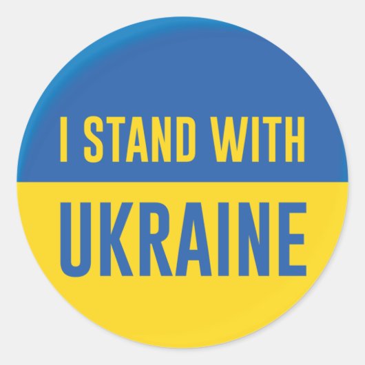 I Stand With Oekraïne Ronde Sticker (Voorkant)