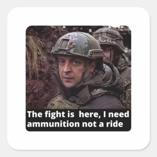 I Stand with Ukraine, I Stand with Zelensky Vierkante Sticker (Voorkant)