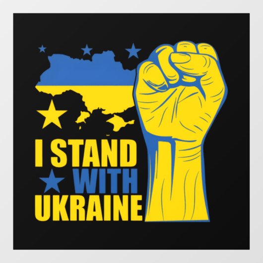 I stand with Ukraine. Support Ukraine. Raamsticker (Vel)