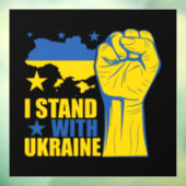 I stand with Ukraine. Support Ukraine. Raamsticker (Vel 3)