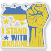 I stand with Ukraine. Support Ukraine. Sticker (Voorkant)