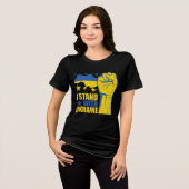 I stand with Ukraine. Support Ukraine. Tri-Blend S Shirt (Voorkant volledig)