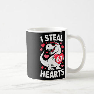I Steal 67 Hearts Funny 67 Valentine Dinosaur Men  Koffiemok