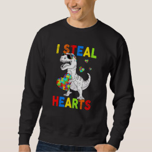 I Steal Hearts Puzzle T Rex Dinosaurs Autisme Trui