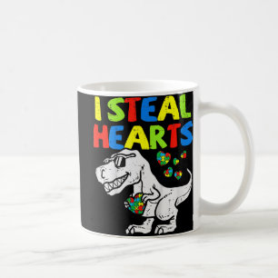 I Steal Hearts Trex Dinosaur Kinder Boys Autisme A Koffiemok