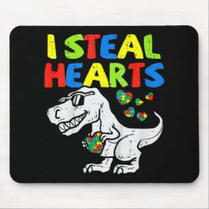 I Steal Hearts Trex Dinosaur Kinder Boys Autisme A Muismat