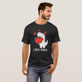 I Steal Hearts Valentijnsdag Cool T-Rex Dinosaur T-shirt (Voorkant volledig)