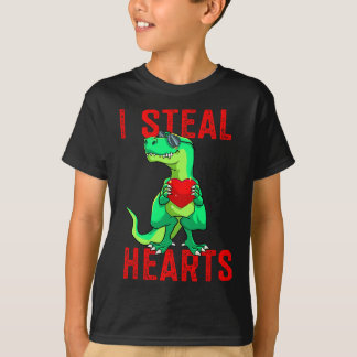 I Steal Hearts Valentijnsdag Dinosaur Boys Valent T-shirt