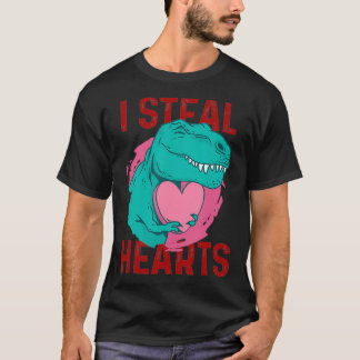 I Steal Hearts Valentijnsdag schattig Dinosaur T r T-shirt