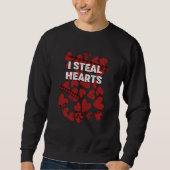 I Steal Hearts Valentines Day Humor Matching Coupl Trui (Voorkant)