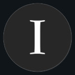 I Stickers Noir Monogramme Mariage<br><div class="desc">Ces autocollants sont dotés d'un élégant monogramme I. Idéal pour les faveurs de mariage,  etc !</div>