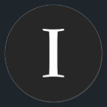 I Stickers Noir Monogramme Mariage<br><div class="desc">Ces autocollants sont dotés d'un élégant monogramme I. Idéal pour les faveurs de mariage,  etc !</div>