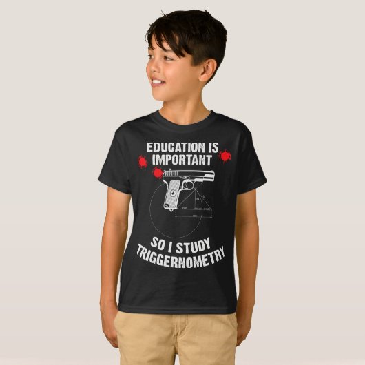 I Study Triggernometry for Pistool Education T-shirt (Voorkant volledig)