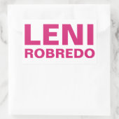 I Support Vice President LENI Robredo CUSTOMIZABLE Rechthoekige Sticker (Tas)