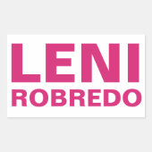I Support Vice President LENI Robredo CUSTOMIZABLE Rechthoekige Sticker (Voorkant)