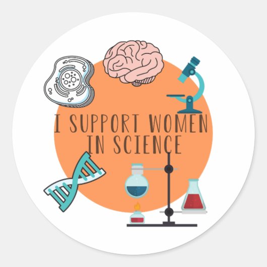 'I support women in science' sticker - pakket van  (Voorkant)