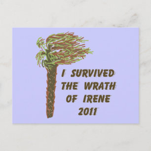 I Survided Hurricane Irene - Blue Briefkaart