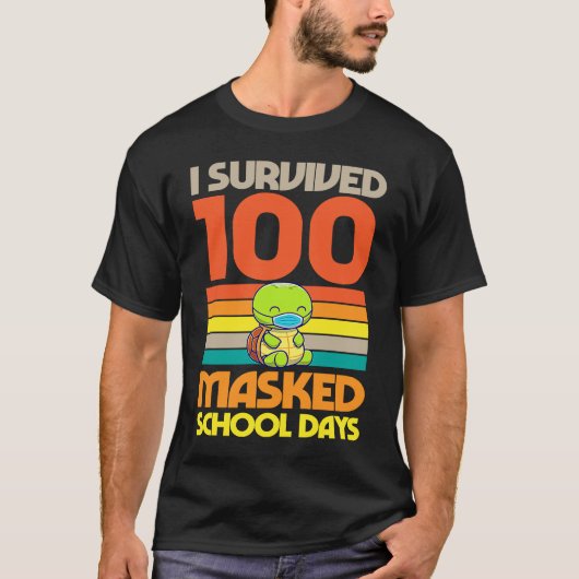 I Survived 100 Masked School Days 100 Days Of Scho T-shirt (Voorkant)