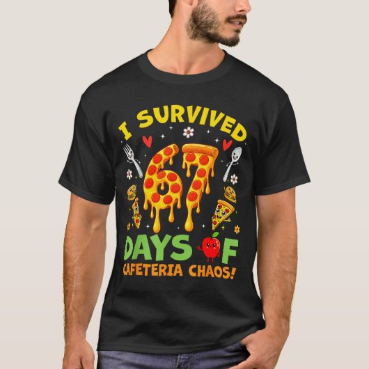 I Survived 67 Days Of Cafeteria Chaos Funny Boy Gi T-shirt (Voorkant)