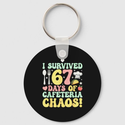I Survived 67 Days Of Cafeteria Chaos Six Seven Me Sleutelhanger (Voorkant)