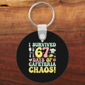 I Survived 67 Days Of Cafeteria Chaos Six Seven Me Sleutelhanger (Voorkant)
