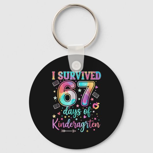 I Survived 67 Days Of Kindergarten Funny Six Seven Sleutelhanger (Voorkant)