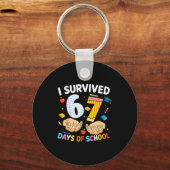 I Survived 67 Days Of School Cool Teacher Design  Sleutelhanger (Voorkant)