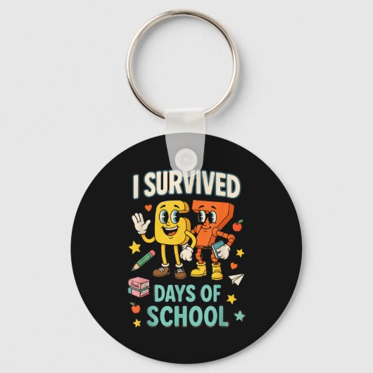 I Survived 67 Days Of School Funny 67 Meme Teacher Sleutelhanger (Voorkant)