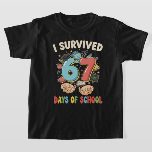 I Survived 67 Days of School – Funny 67 School Mem T-shirt (Laagn)