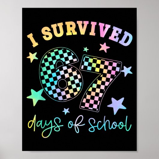 I Survived 67 Days Of School Funny 67 Teachers Stu Poster (Voorkant)