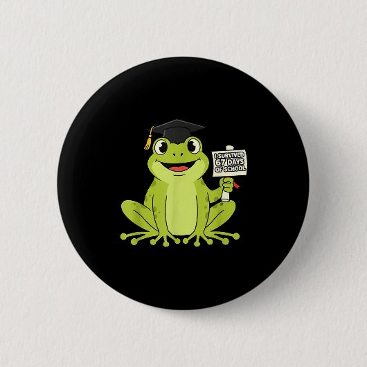 I Survived 67 Days Of School Funny 67 Teachers Stu Ronde Button 5,7 Cm (Voorkant)