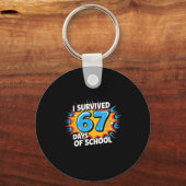I Survived 67 Days Of School Funny 67 Teachers Stu Sleutelhanger (Voorkant)