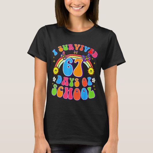 I Survived 67 Days Of School Funny 67 Teachers Stu T-shirt (Voorkant)